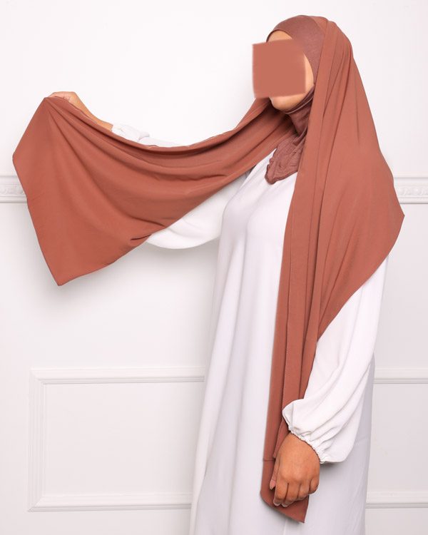 HIJAB CAGOULE INTÉGRÉ À ENFILER Hijab cagoule à enfiler pour femme pas cher mon hijab pas cher marron